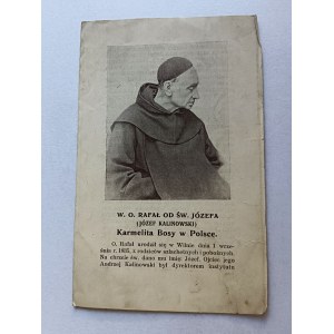 BROCHURE W. FR. RAFAŁ OF ST. JOSEPH, JOZEF KALINOWSKI, BAREFOOT CARMELITE, KRAKOW 1926, ADAM STEFAN