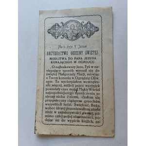 BROSZURA ARCYBRACTWO GODZINY ŚWIĘTEJ MODLITWA DO PANA JEZUSA KONAJĄCEGO W OGROJCU, KRAKÓW, 1930 R, KS DR TOBIASIEWICZ