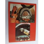 SET OF 9 POSTCARDS IN A WRAP SPACE CONQUERORS, SPACE, MOON, SPACE STATION, APOLLO MISSION, THIRSCHKOVA, GAGARIN, ARMSTRONG, SPACE ROCKET