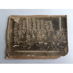 CARDBOARD PHOTO SAWMILL WORKERS