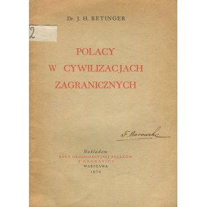 RETINGER Józef - Poles in foreign civilizations [1934].