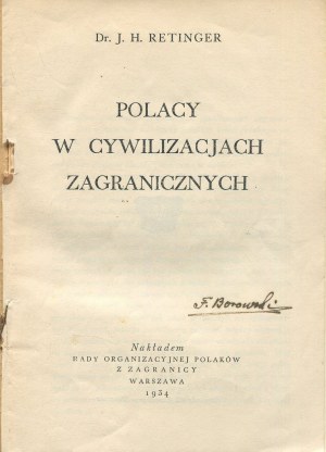 RETINGER Józef - Poles in foreign civilizations [1934].