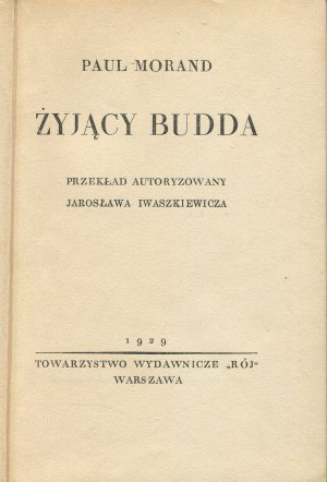 MORAND Paul - The Living Buddha [1929] [cover by Tadeusz Gronowski].