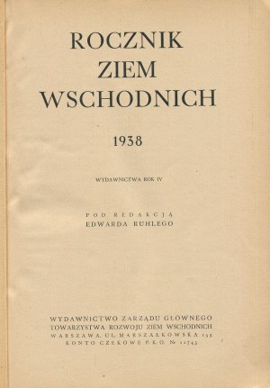 Ročenka východních území [1938].