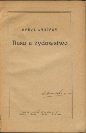 KAUTSKY Karol - Rasa a żydowstwo [1921]