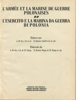 KOC Leon Waclaw, QUIRINI Eugeniusz [opr.] - Wojsko Polskie i Marynarka Wojenna (L'Armée et la Marine de Guerre Polonaises. L'Esercito e la Marina da Guerra di Polonia) [1939] [opr. graph. Atelier Girs-Barcz].