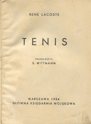 LACOSTE René - Tenis [1934] [obálka Atelier Girs-Barcz].