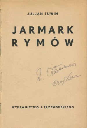 TUWIM Julian - Jarmark rymów [first edition 1934] [illustrated by Wladyslaw Daszewski].