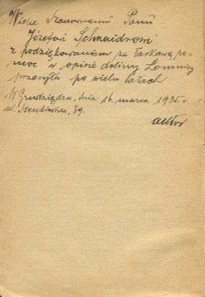 GĄSIOROWSKI Henryk - Guide to the Eastern Beskids. Volume I. Part I. Bieszczady [1935] [AUTHOR'S DEDICATION].