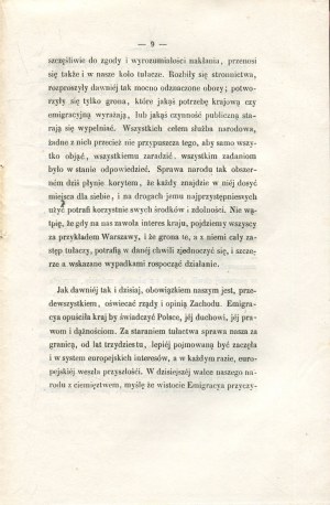 CZARTORYSKI Władysław - Mowa miana na posiedzstwo Towarzystwa Literacko-Historycznego w Paryżu dnia 29 listopada 1861 roku