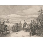 [Litografie] MADOU Jean-Baptiste - Combat de Pulstuk (Bitva u Pultuska v roce 1806) [1827].