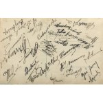 [Photograph] The minesweeper "Czajka" [with crew signatures].