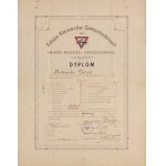 Diploma of graduation by Jozef Milewski from the Y.M.C.A Automobile Drivers School [1921].