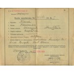 Card of exemption from military service in case of mobilization of Kazimierz Kierski (1908-1944), employee of Ammunition Factory No. 1 at Fort Bema in Warsaw [June 27, 1939].