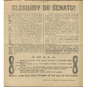 [Leták, voľby 1922] Volíme Senát!