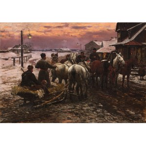 Alfred Wierusz-Kowalski, Wyjazd na polowanie o świcie, przed 1880