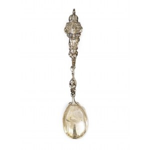 Decorative silver spoon with the Emblem of Great Britain, Johan Schleissner &amp; Sohne, Germany, 19th century.