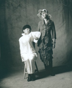 Andrzej Kwietniewski and Zofia Łuczko photo by Andrzej Świetlik [life time print / ca 1996 / Documentary photograph from the collection of Andrzej Kwietniewski a retired member of the Łódź Kaliska art group].
