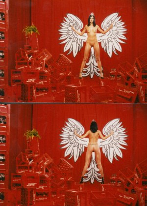 Emblem set of two photographs [vintage print / 2004 / Documentary photograph from the collection of Andrzej Kwietniewski a retired member of the Łódź Kaliska art group].