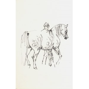 Ludwik MACIĄG (1920-2007), Meżczyzna prowadzący konia