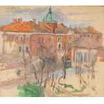 Hanna Rudzka-Cybisowa (1897 Mława - 1988 Kraków), Pejzaż krakowski z widokiem na kopułę kościoła św. Piotra i Pawła, 1941