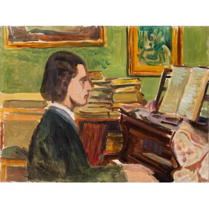 Zygmunt Waliszewski (1897 Petersburg - 1936 Warsaw), Portrait of a man at the piano, ca. 1931