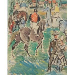 Eugeniusz Geppert (1890 Lwów - 1979 Wrocław), 'Na wyścigach', 1953