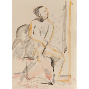 Hanna Pachniewska-Betley (1910 - 1987), Seated nude, 1949