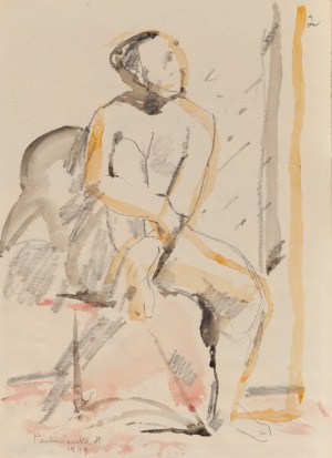 Hanna Pachniewska-Betley (1910 - 1987), Akt siedzący, 1949