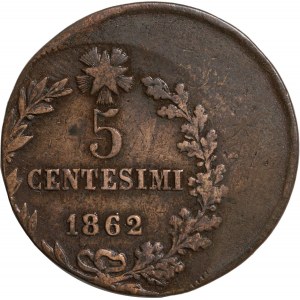 Regno d'Italia. Vittorio Emanuele II (1862-1867), 5 centesim...