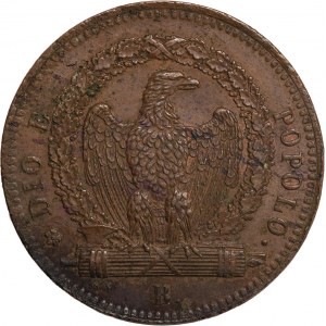 Bologna, Roman Republic (1848-1849), 3 baiocchi 1849. Cu,.