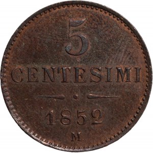 Milano, Francesco Giuseppe I d'Asburgo (1848-1866). 5 Centes...