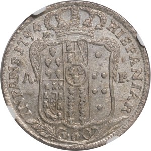 Napoli, Ferdinando IV (I) di Borbone, 1759-1816. Mezza Piast...