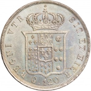 Napoli, Ferdinando II di Borbone (1830-1859). Piastra da 120...