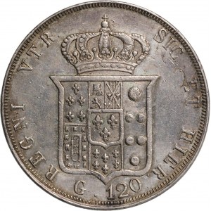 Napoli, Ferdinando II di Borbone (1830-1859). Piastra da 120...