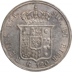 Napoli, Ferdinando II di Borbone (1830-1859). Piastra da 120...