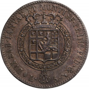Regno di Sardegna, Vittorio Emanuele I (1800-1821). 5 Lire 1...