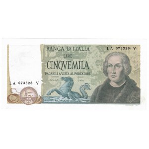 Italian Republic, 5000 Lira Colombo 2nd Type M.D. 20-05-19...