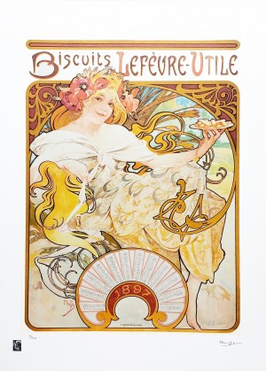 Alfons Mucha (1860 - 1939), Biscuits Lefèvre Utile, litografia edycja 80/100