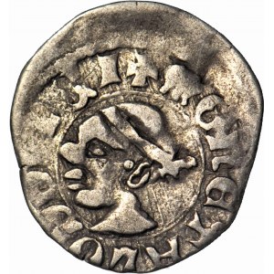 Ludwik Węgierski 1370-1382, Denar Saracen, krzyż z kulami