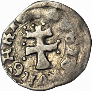 Ludwik Węgierski 1370-1382, Denar Saracen, krzyż z kulami