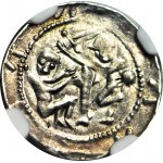 R-, Ladislas II l'Exilé 1138-1146, Denier, aigle et lièvre, S£ONECZKO/ KLINY