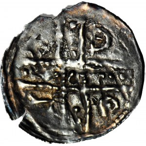 Bolesław I Wysoki 1163-1201, Denar ok. 1177-1201, Postacie/Krzyż szeroki, R2