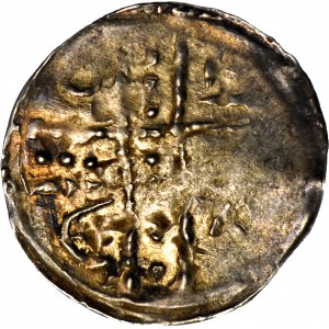 Boleslaw I the Tall 1163-1201, Denarius ca. 1177-1201, Figures/Wide Cross, R2