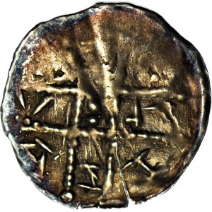 Bolesław I Wysoki 1163-1201, Denar ok. 1177-1201, Postacie/Krzyż szeroki, R2