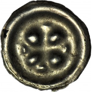 R,- Poland, Cracow, Jedrzejow, Cistercian Abbey XIVw, Brakteat, Greek Cross