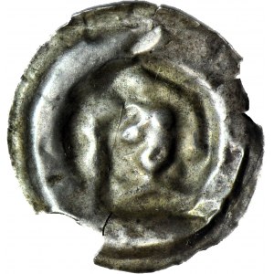 RR-, Poland, 13th c. district split, Brakteat bust with cross