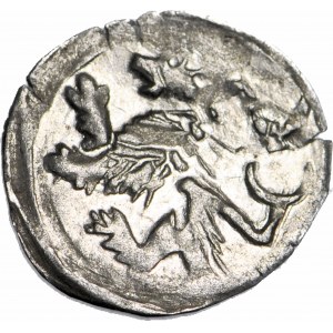 Silesia, George of Podebrad 1454-1462, Halerz no date, Lion/Eagle, mint, R5, long and thin eagle feathers
