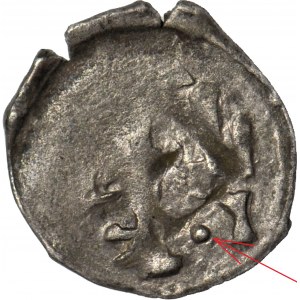 RRR-, Władysław Jagiełło 1386-1434, Denar, Wschowa, kropka przy orle, R7