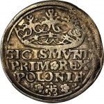 RRR-, Zygmunt I Stary, Grosz 1529, Kraków, przesunięcie bicia, MO nad orłem, Romańczyk R*